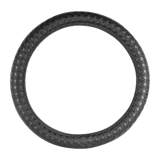 54032 18" DELUXE STEERING WHEEL CVR FULL BLACK CRISS CROSS Dark Slate Gray