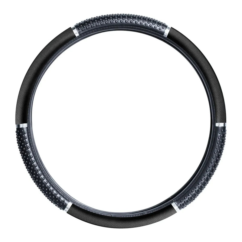 54044 18" STEERING WHEEL COVER MATTE BLACK W/BLACK HAND GRIPS Dark Slate Gray