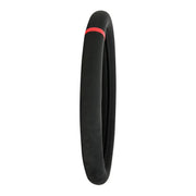 54048 18" STEERING WHEEL COVER BLACK SUEDE W/RED STRIPE/STITCHING Dark Slate Gray