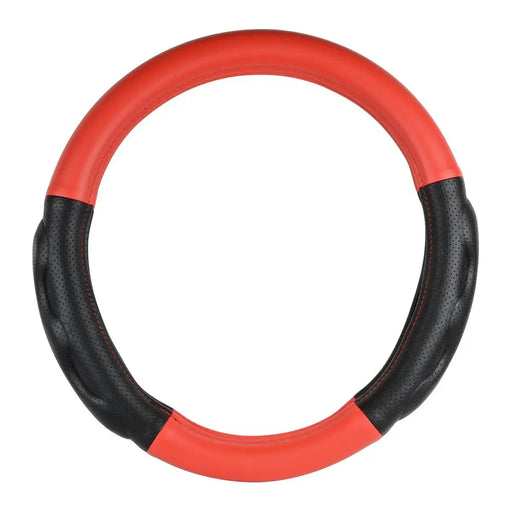 54053 18" DELUXE+ STEERING WHEEL CVR MATTE RED W/BLACK COMFORT PAD Tomato