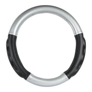 54055 18" DELUXE+ STEERING WHEEL CVR SILVER CARBON W/COMFORT PAD Gray