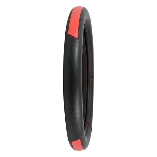 54065 18" DELUXE STEERING WHEEL CVR CENTER RED & BLACK Dark Slate Gray