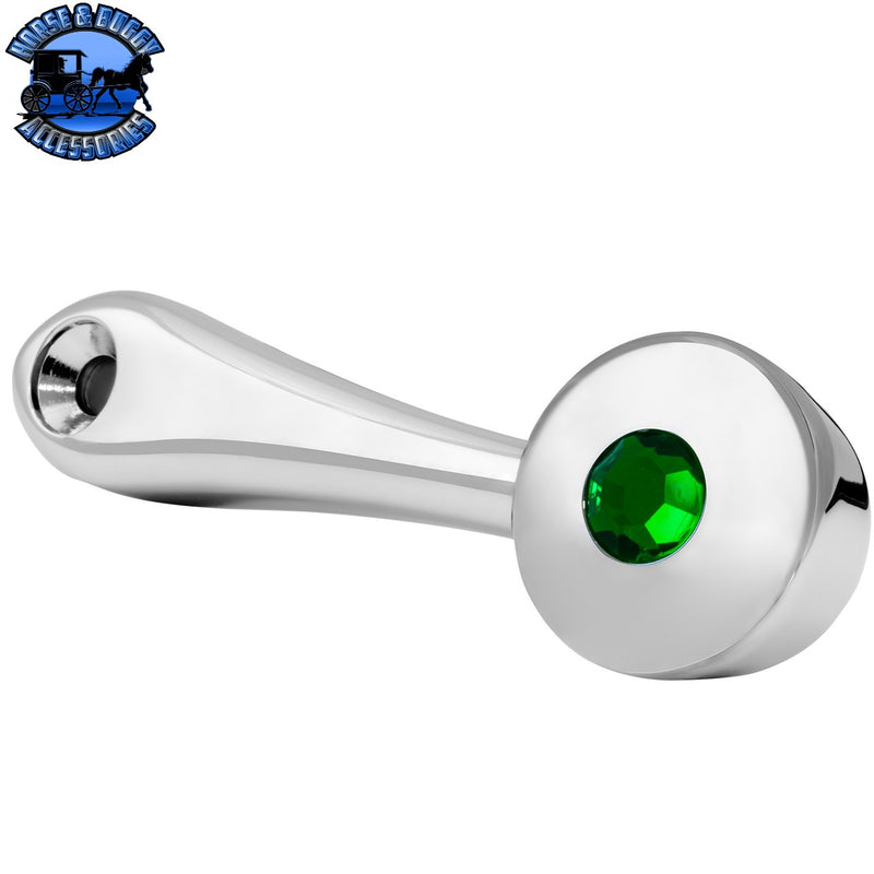 54963 Chrome Window Crank W/Green Jewel, 3/8" Square Adapter
