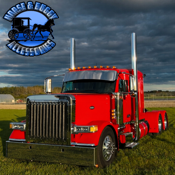 #PFT-GS-TR-589-SS PETERBILT 589 GRILL SURROUND (Conversion kit to look like 379) 4 PIECE STAINLESS STEEL