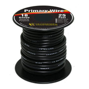 #55220 BLACK 18GA PRIMARY WIRE, 25FT ROLL W/ SPOOL WIRE Black