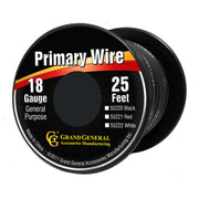 #55220 BLACK 18GA PRIMARY WIRE, 25FT ROLL W/ SPOOL WIRE Black