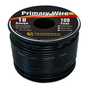 #55223 BLACK 18GA PRIMARY WIRE, 100FT ROLL W/ SPOOL WIRE Black