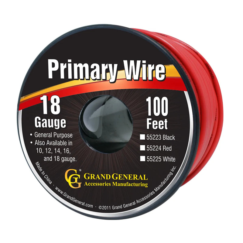 #55224 RED 18GA PRIMARY WIRE, 100FT ROLL W/ SPOOL WIRE Light Coral