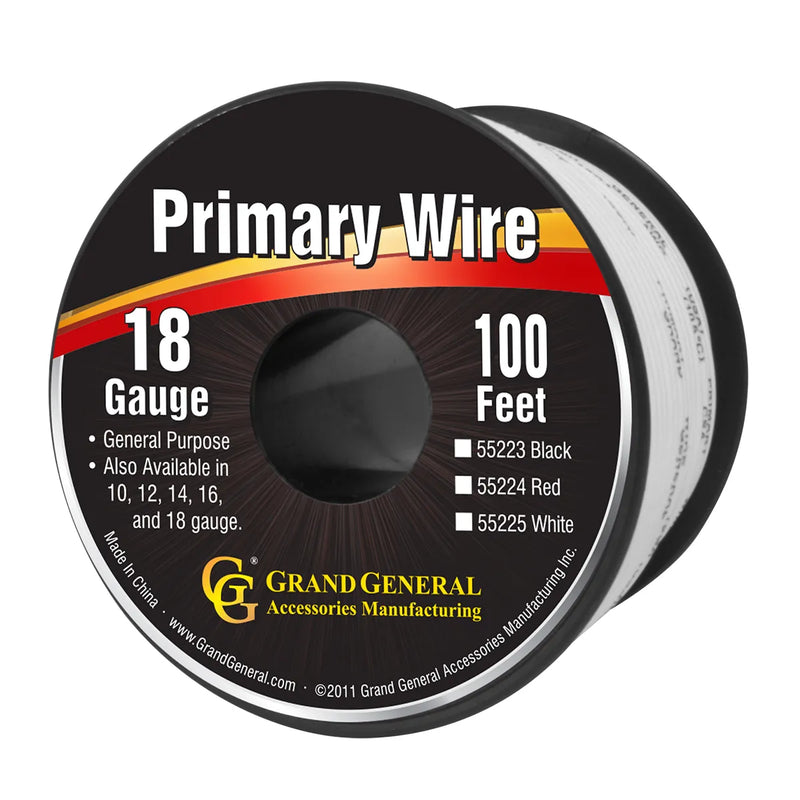 #55225 WHITE 18GA PRIMARY WIRE, 100FT ROLL W/ SPOOL WIRE Dark Slate Gray