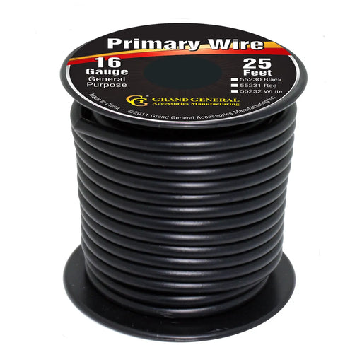 #55230 BLACK 16GA PRIMARY WIRE, 25FT ROLL W/ SPOOL WIRE Dark Slate Gray