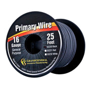 #55230 BLACK 16GA PRIMARY WIRE, 25FT ROLL W/ SPOOL WIRE Black