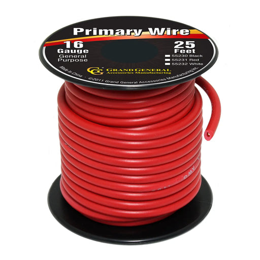 #55231 RED 16GA PRIMARY WIRE, 25FT ROLL W/ SPOOL WIRE Black