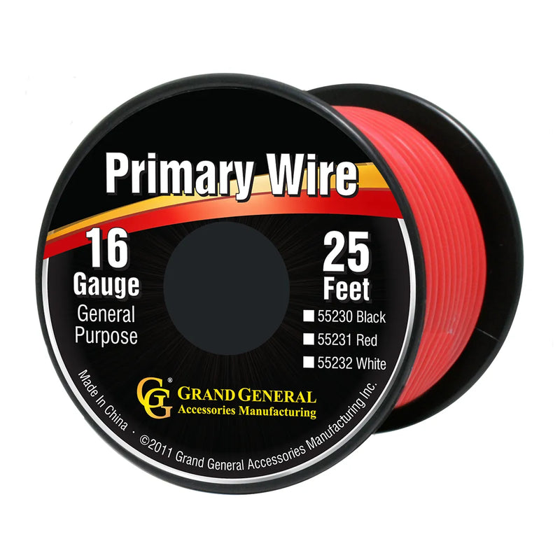 #55231 RED 16GA PRIMARY WIRE, 25FT ROLL W/ SPOOL WIRE Salmon