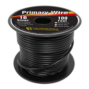 #55233 BLACK 16GA PRIMARY WIRE, 100FT ROLL W/ SPOOL WIRE Dark Slate Gray