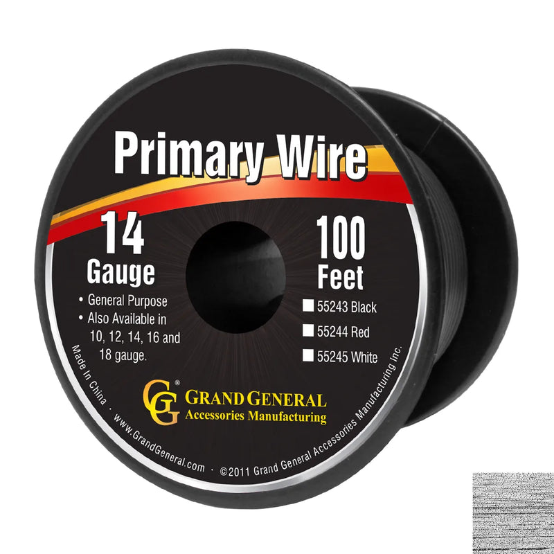 #55243 BLACK 14GA PRIMARY WIRE, 100FT ROLL W/ SPOOL WIRE Black