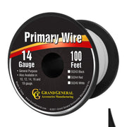 #55245 WHITE 14GA PRIMARY WIRE, 100FT ROLL W/ SPOOL WIRE Black