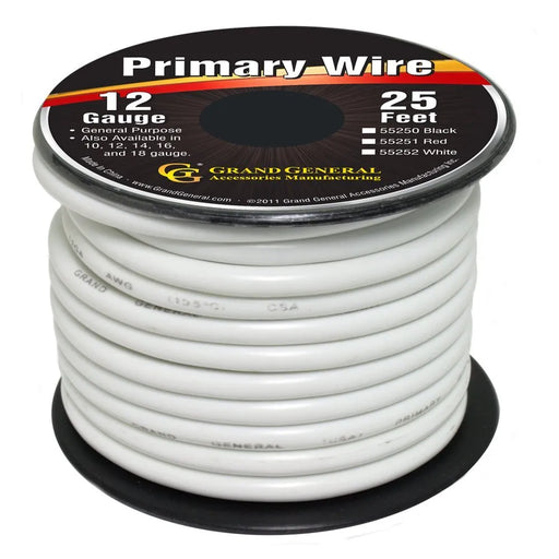 #55252 WHITE 12GA PRIMARY WIRE, 25FT ROLL W/ SPOOL WIRE Dark Slate Gray