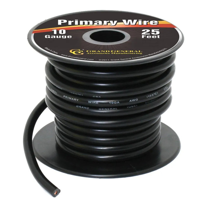 #55260 BLACK 10GA PRIMARY WIRE, 25FT ROLL W/ SPOOL WIRE Dark Slate Gray