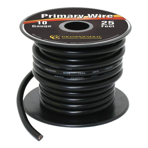 #55260 BLACK 10GA PRIMARY WIRE, 25FT ROLL W/ SPOOL WIRE Dark Slate Gray