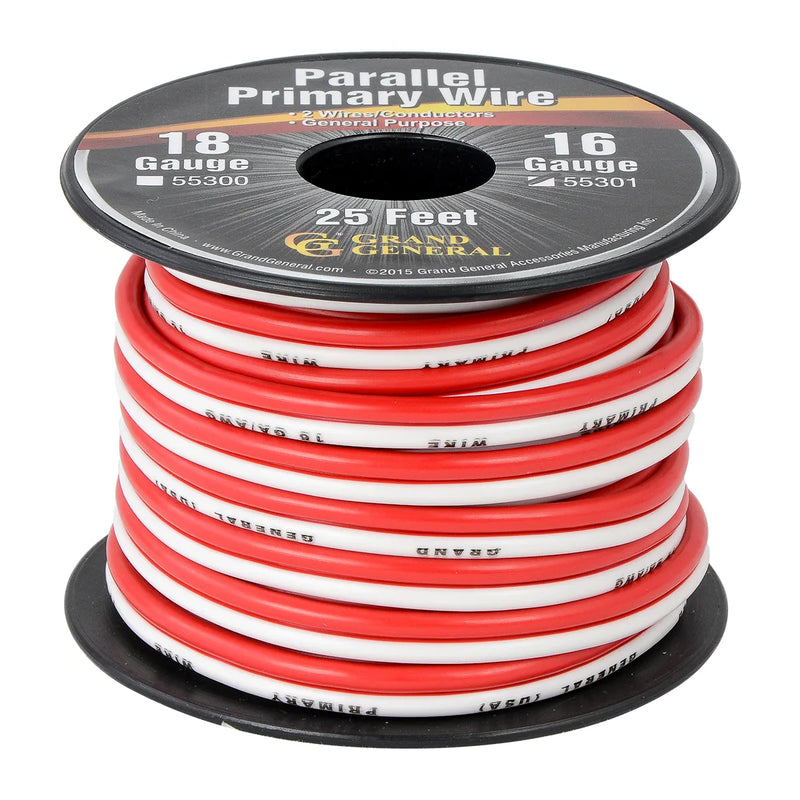#55301 16GA PARALLEL PRIMARY WIRE, 2 WIRES, 25FT/ROLL WIRE Maroon