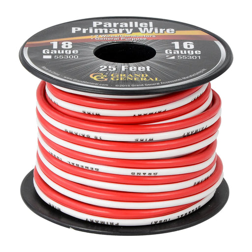 #55301 16GA PARALLEL PRIMARY WIRE, 2 WIRES, 25FT/ROLL WIRE Maroon