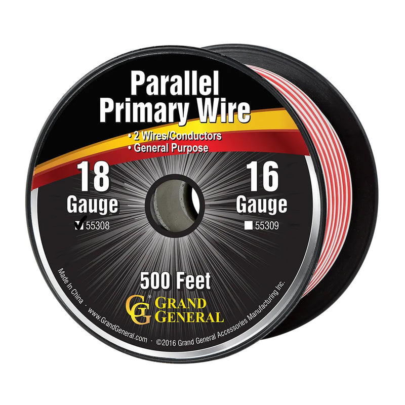 #55308 18GA PARALLEL PRIMARY WIRE, 2 WIRES, 500FT/ROLL WIRE Tan