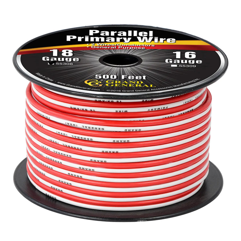 #55308 18GA PARALLEL PRIMARY WIRE, 2 WIRES, 500FT/ROLL WIRE Maroon
