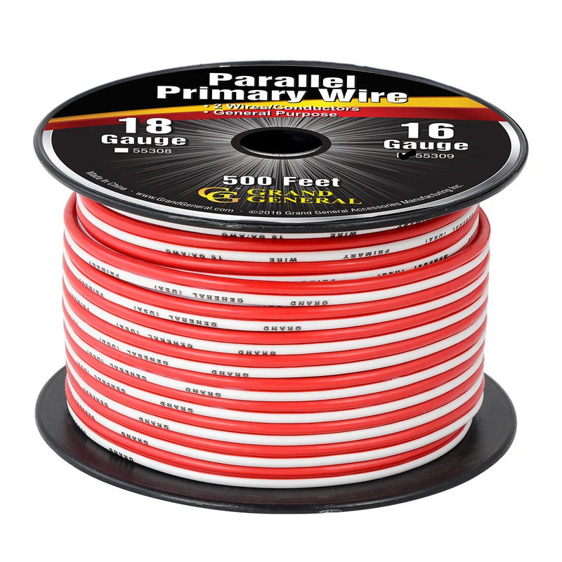#55309 16GA PARALLEL PRIMARY WIRE, 2 WIRES, 500FT/ROLL WIRE Maroon