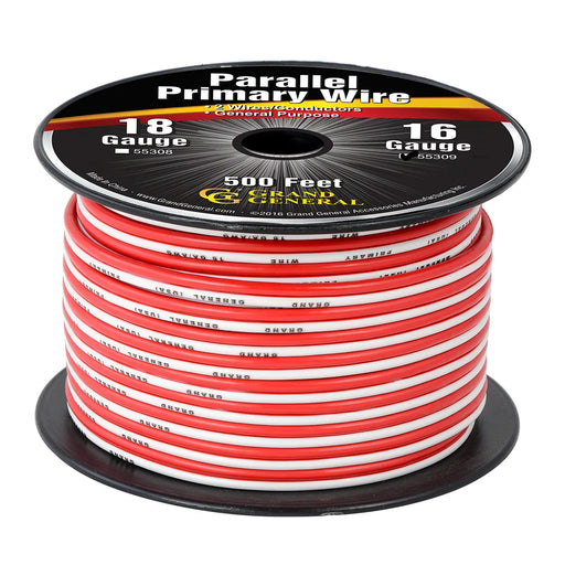 #55309 16GA PARALLEL PRIMARY WIRE, 2 WIRES, 500FT/ROLL WIRE Maroon