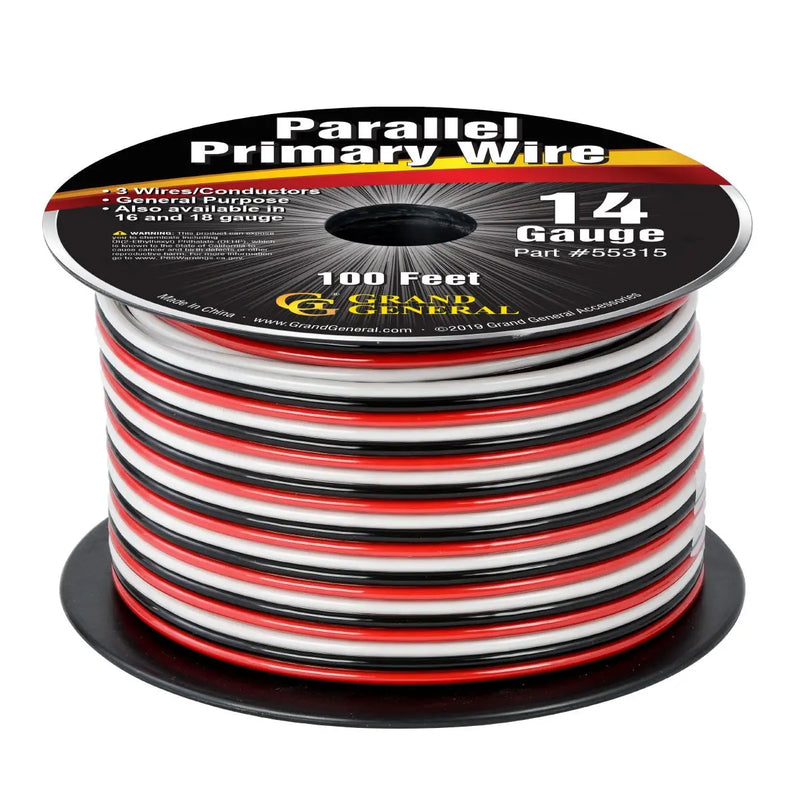 #55315 14GA PARALLEL PRIMARY WIRE, 3 WIRES, 100FT/ROLL WIRE Tan