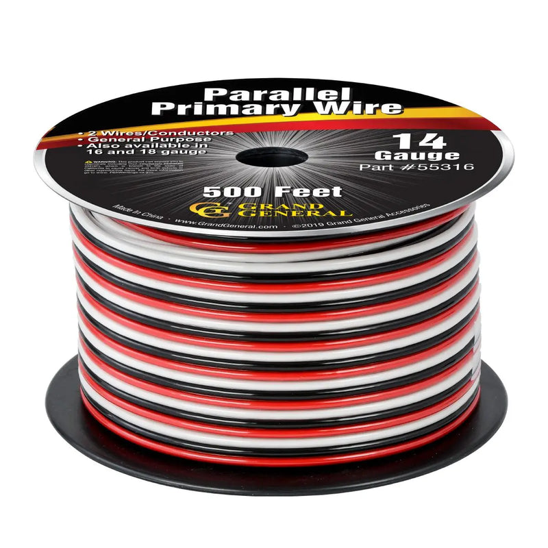 #55316 14GA PARALLEL PRIMARY WIRE, 2 WIRES, 500FT/ROLL WIRE Tan