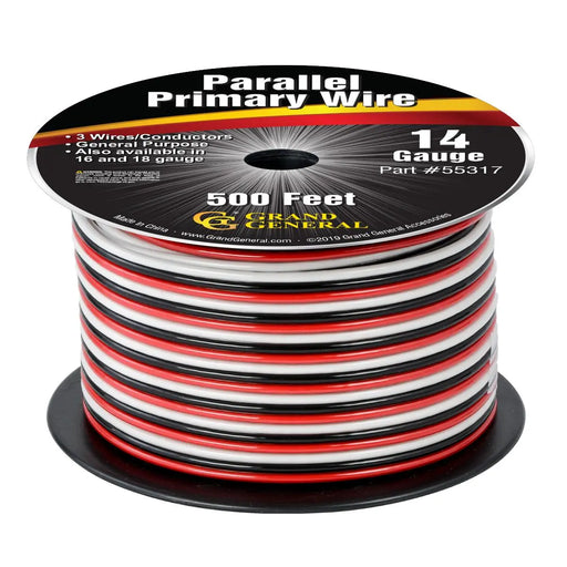 #55317 14GA PARALLEL PRIMARY WIRE, 3 WIRES, 500FT/ROLL WIRE Tan