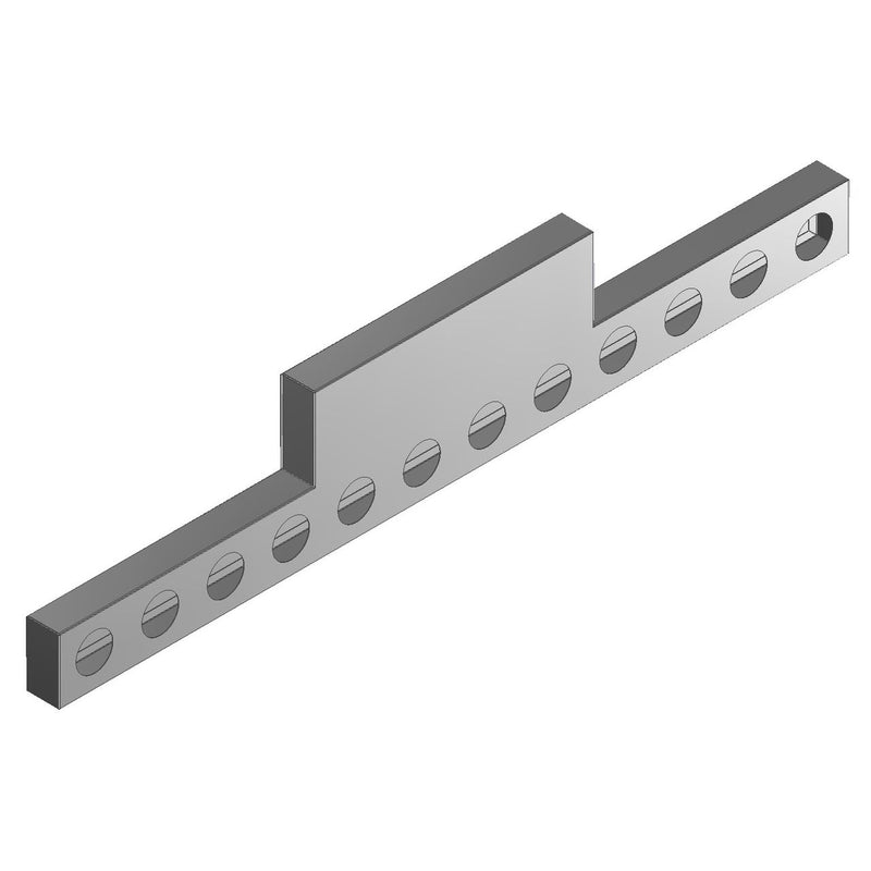 Montaje del marco del parachoques trasero con barra en T invertida, con 12 orificios para luces de 4" en la parte inferior. Acero inoxidable con refuerzo interno. Aduanas de Iowa