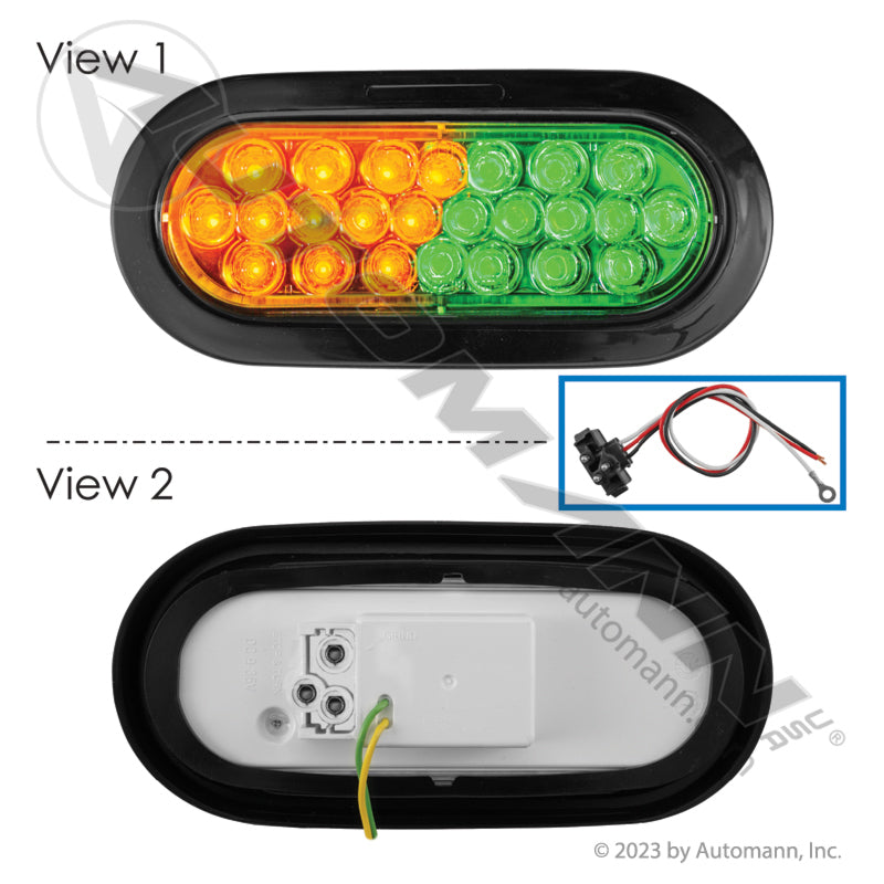 571.LD68CAG24-1K - Warning Light Kit 6in Amber/Green 24-Dio