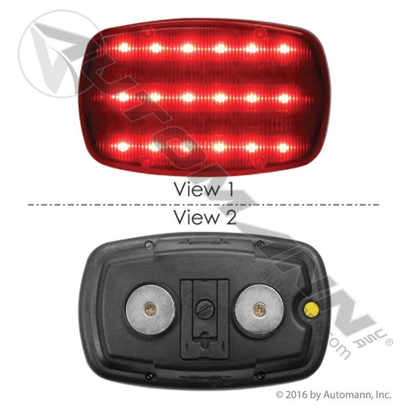 571.LD87RL18M - Warning Light LED Magnetic Red Dark Slate Gray