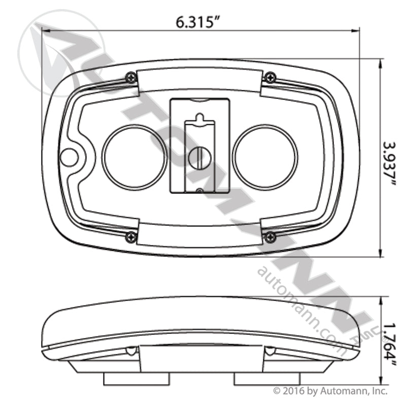 571.LD87RL18M - Warning Light LED Magnetic Red Light Gray