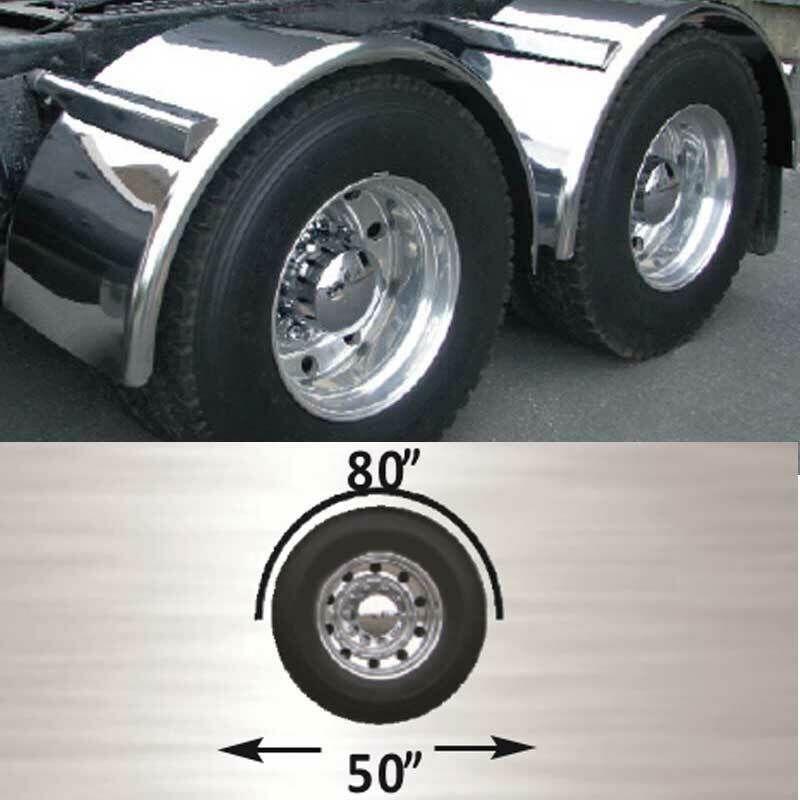 CP MATERIAL hogebuilt 83" single axle fenders only Stainless Steel polished Pair #CP-2706 SINGLE AXLE FENDER Light Gray