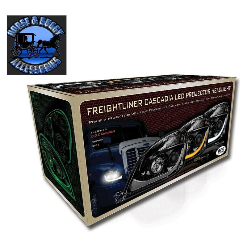 TRUX BLACK ALL LED FREIGHTLINER CASCADIA LED PROJECTOR HEADLIGHTS PAIR H68 H69 HEADLIGHT Gray