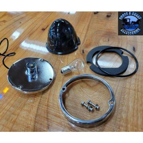 Grand General Flush Mount (1157 2 wire) 3.5" Watermelon Glass Marker Light Kits (CHOOSE COLOR) watermelon glass lens RED,DARK AMBER,LIGHT AMBER,CLEAR,BLUE,PURPLE,GREEN Rosy Brown