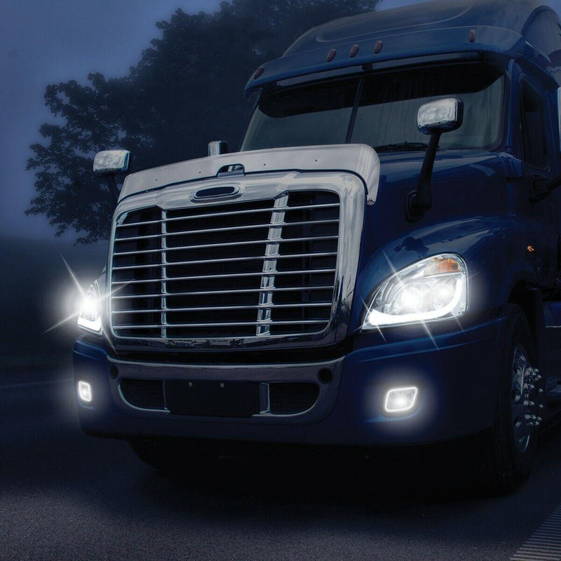 TRUX BLACK ALL LED FREIGHTLINER CASCADIA LED PROJECTOR HEADLIGHTS PAIR H68 H69 HEADLIGHT Black