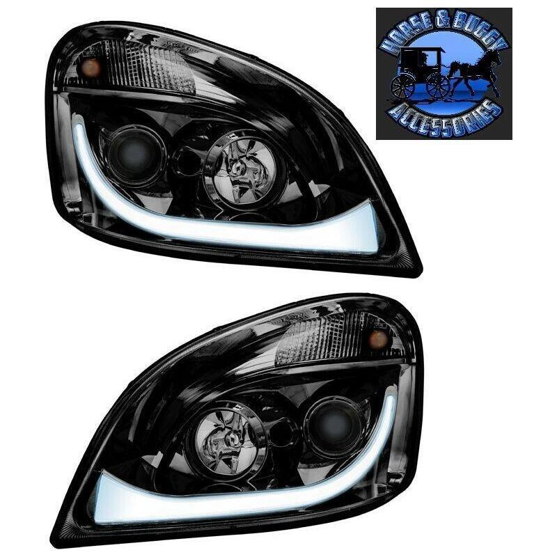 TRUX BLACK ALL LED FREIGHTLINER CASCADIA LED PROJECTOR HEADLIGHTS PAIR H68 H69 HEADLIGHT Gray