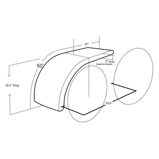 Lavender CP MATERIAL Hogebuilt 80" Half Fender 430 Stainless Steel Pair #CP-BA510HT HALF FENDERS