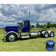 Rollin Low (14" Straight) Visor (Kenworth T680, T880, W990) (Peterbilt 567, 579, 589)  #3005 PETERBILT VISOR Dark Gray