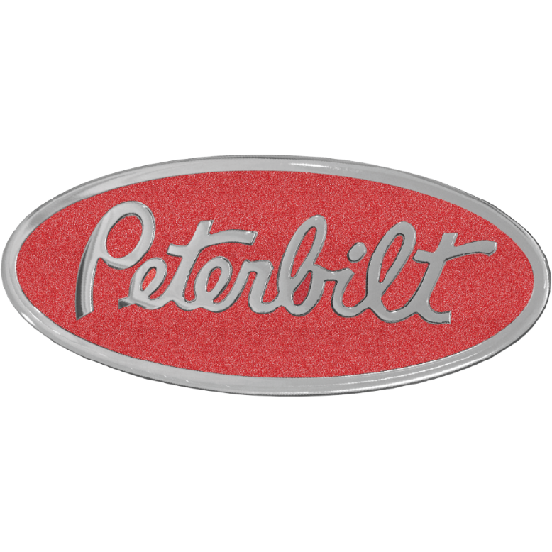 PETERBILT EMBLEM ENGRAVED OVAL METALLIC RED 481 EMBLEM Maroon