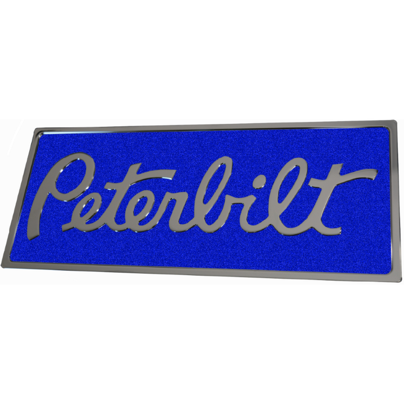 PETERBILT RECTANGULAR ENGRAVED EMBLEM BLUE 647 EMBLEM Medium Blue