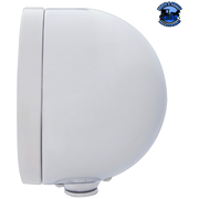 STAINLESS STEEL BULLET HALF MOON HEADLIGHT LED PROJECTION HEADLIGHT & LED TURN SIGNAL (Choose Color) LED Headlight Clear,Amber Light Gray