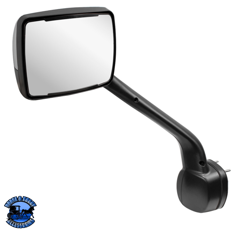 CHROME HOOD MIRROR ASSEMBLY W/ SEQUENTIAL LED TURN SIGNAL FOR 2013-2021 KENWORTH T680 & PETERBILT 579 (Choose Side) Hood Mirror Drivers Side,Passengers Side Black