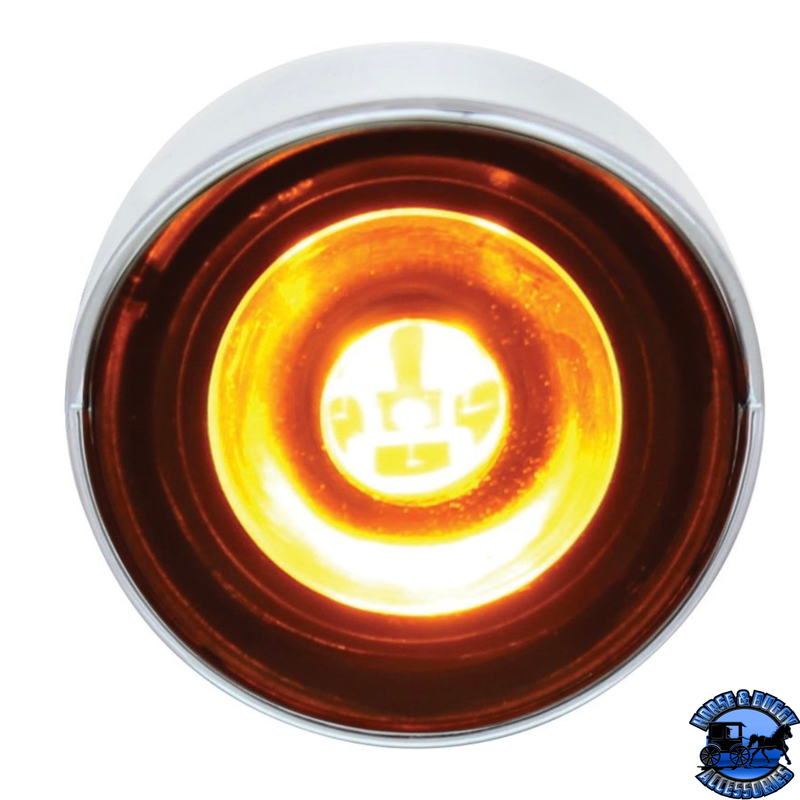 3 High Power LED 1" Light (Clearance/Marker) With Visor - Amber LED/Amber Lens #36897