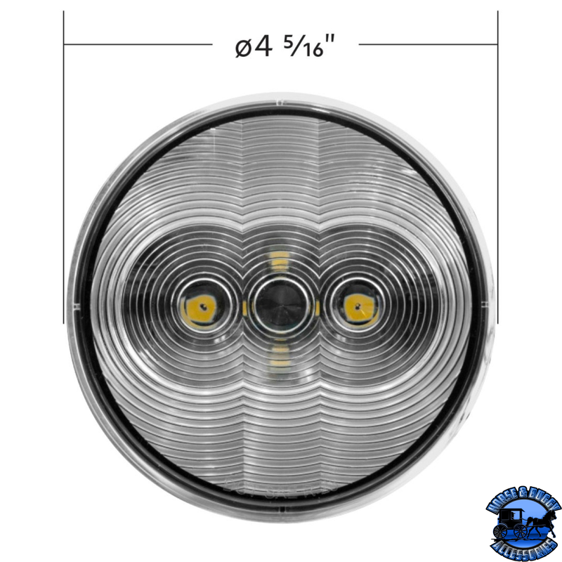 6 LED 4" Round Light (Back-Up)-White LED/Clear Lens #38065B