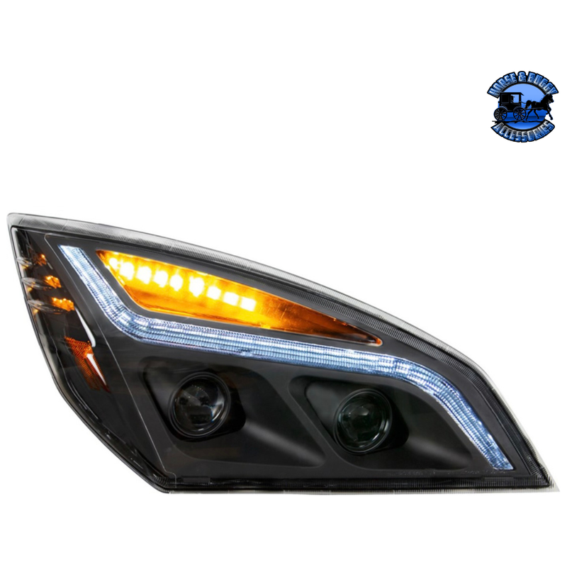 LED PROJECTION HEADLIGHT WITH LED POSITION LIGHT FOR 2018-2024 FREIGHTLINER CASCADIA (Choose Color) (Choose Side) LED Headlight Black / Passenger's Side Dark Slate Gray